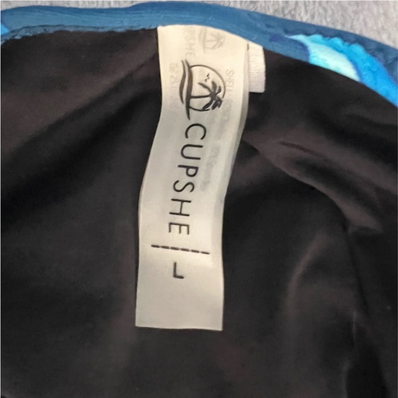 NWOT Deep Blue/Floral High Waisted Bikini - Picture 5 of 6